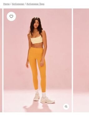 SET Active Yellow Crop Sports Bra and Orange Leggings - NWT!!!!!